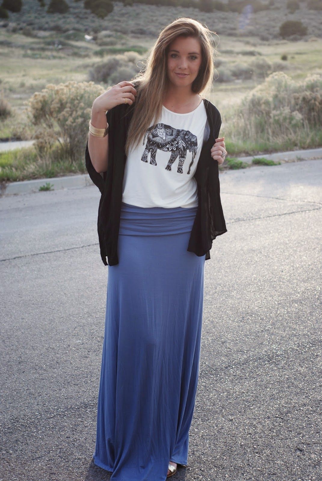 Relaxed Maxi Skirt and Graphic Tee Relaxed Maxi Skirt and Graphic Tee — Utah Outfits