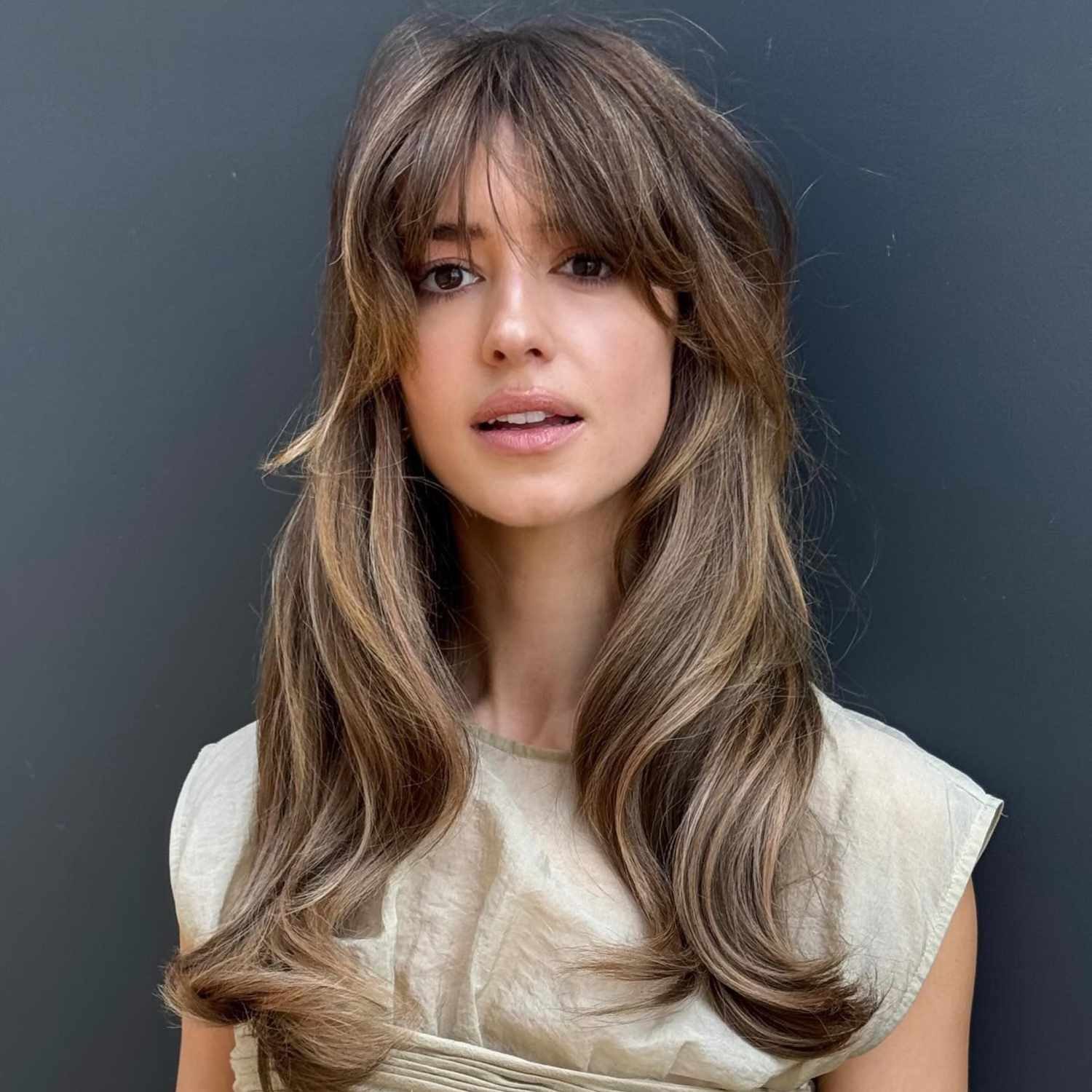 Curtain Bangs Visual Idea — Bronde Hair