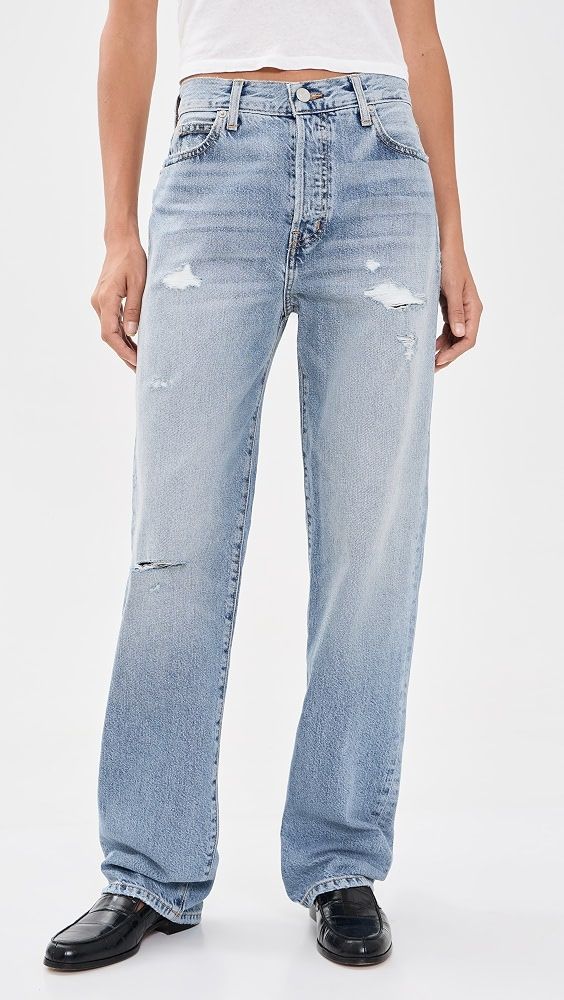 Distressed Denim with Classic Loafers Distressed Denim with Classic Loafers — Boyfriend Jeans