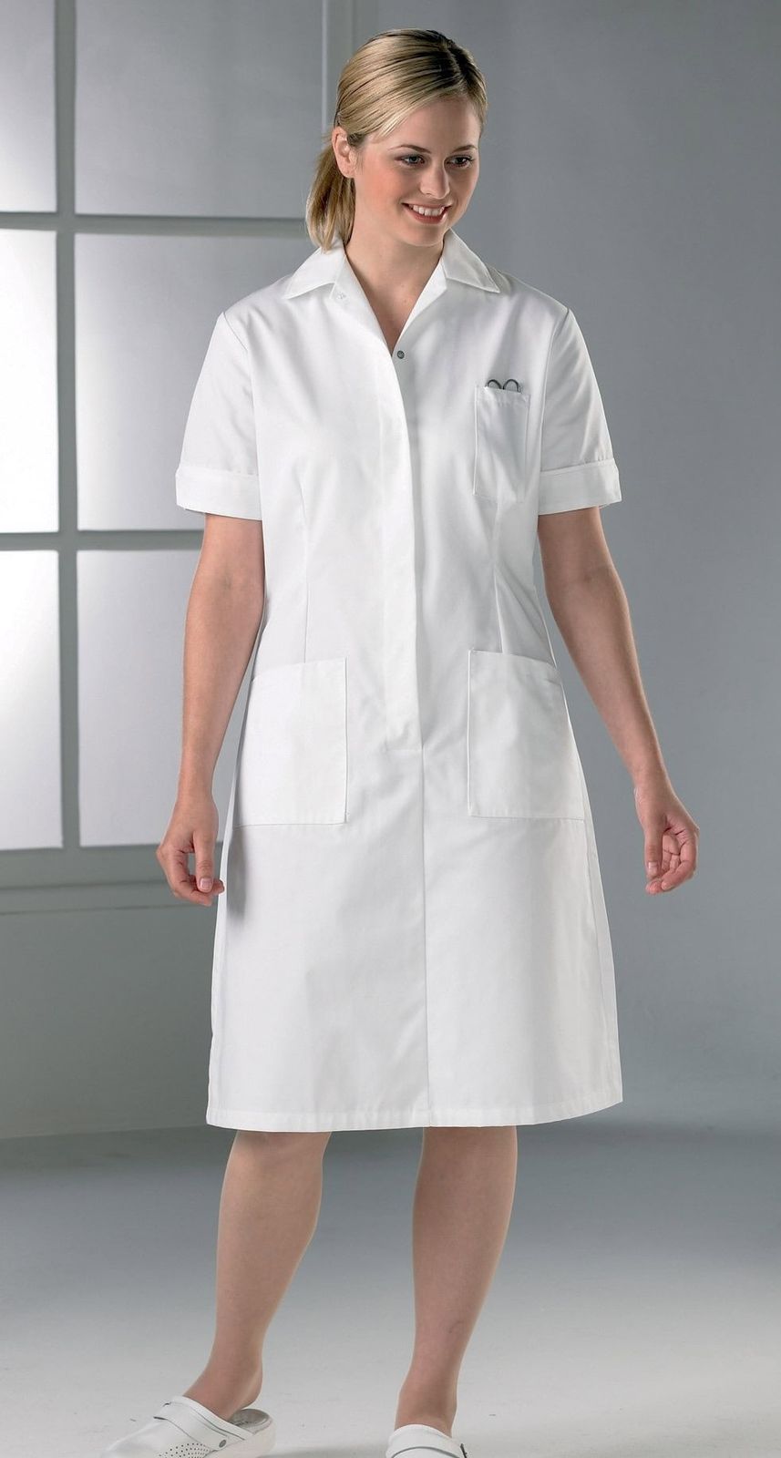 Classic White A-Line Nurse Dress with Pockets Classic White A-Line Nurse Dress with Pockets — Nurse Outfits