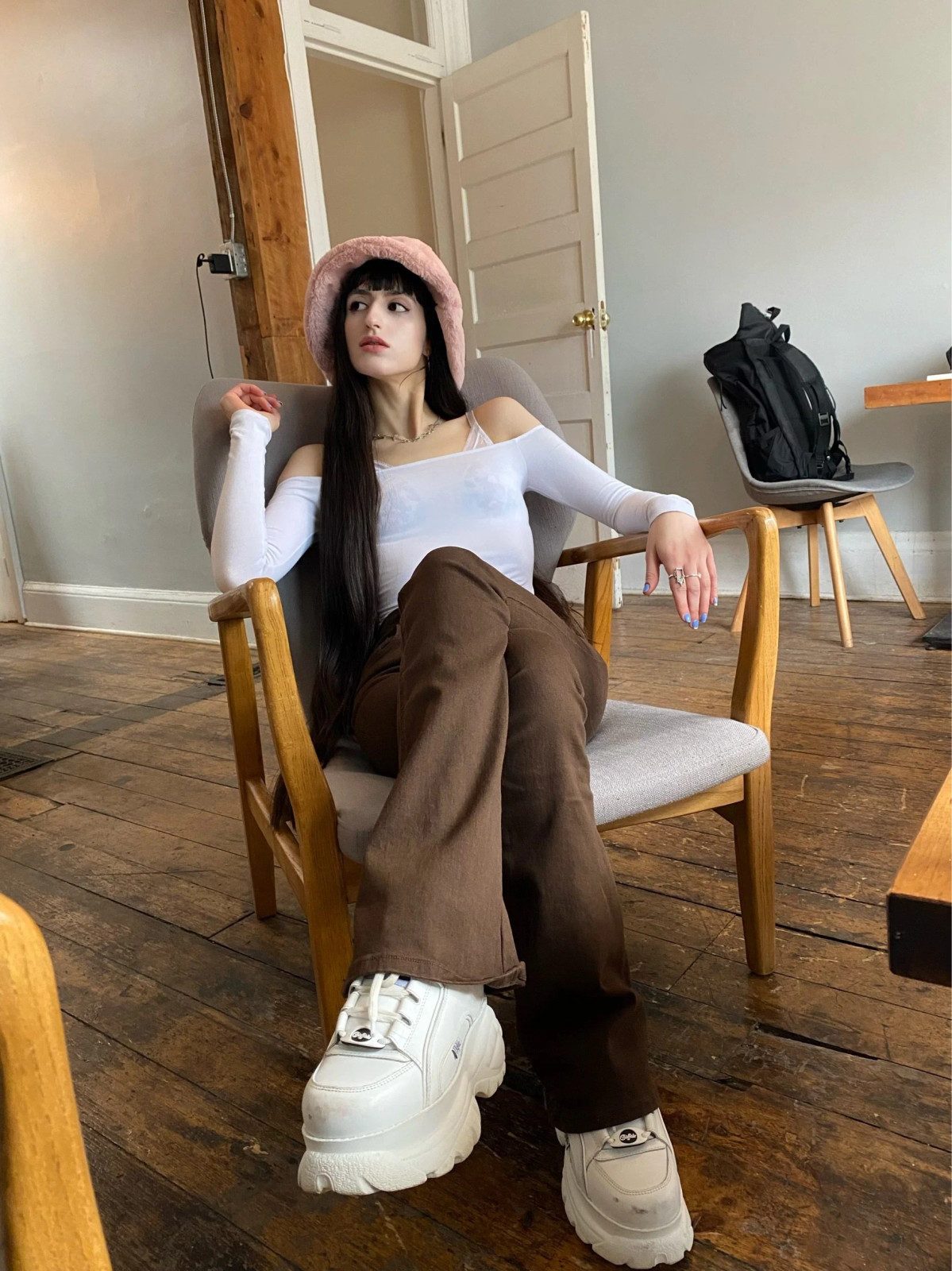 Dark Brown Visual Idea Dark Brown Visual Idea — Bucket Hat Hairstyles