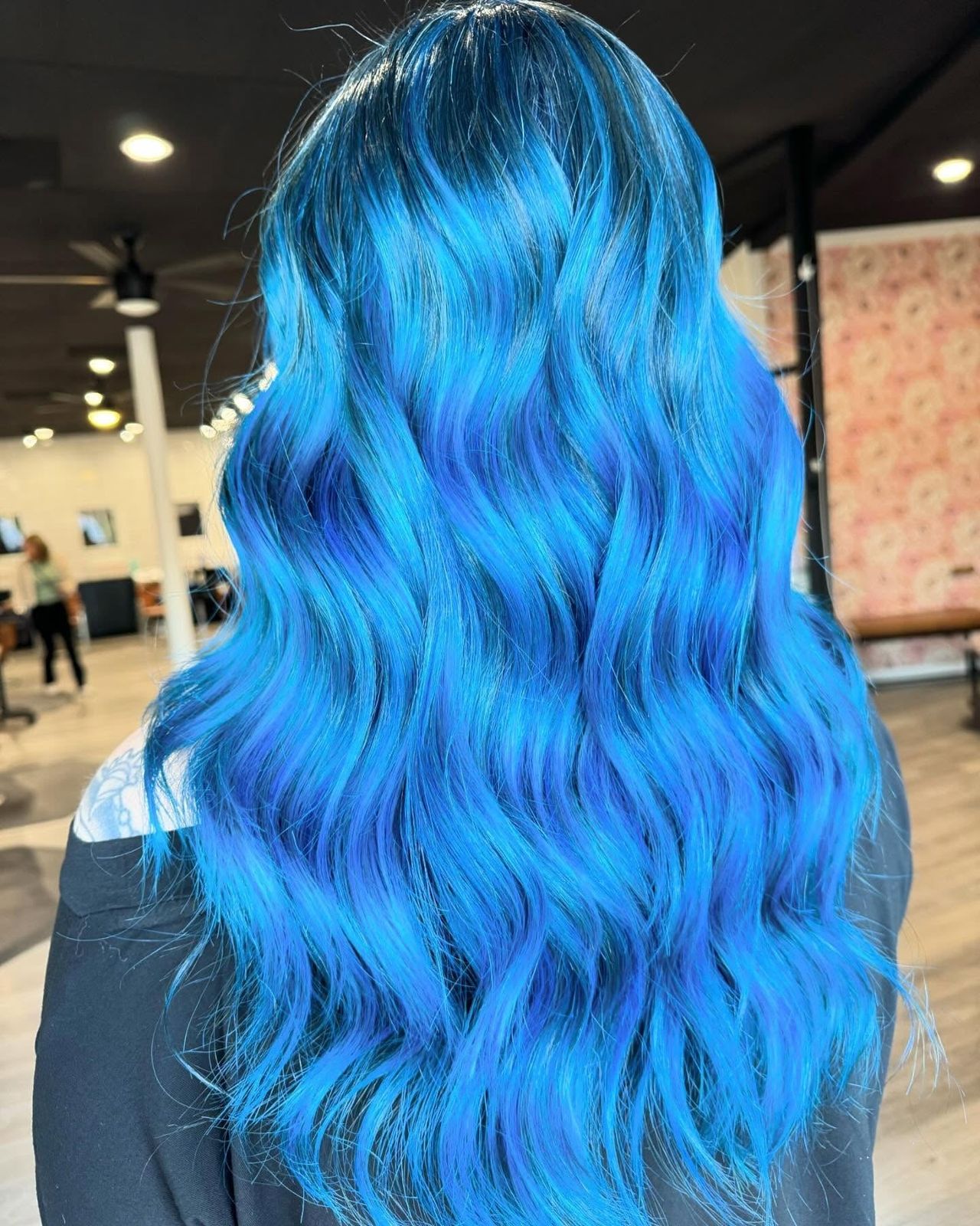 Electric Blue With Lighter Highlights Electric Blue With Lighter Highlights — Electric Blue Hair