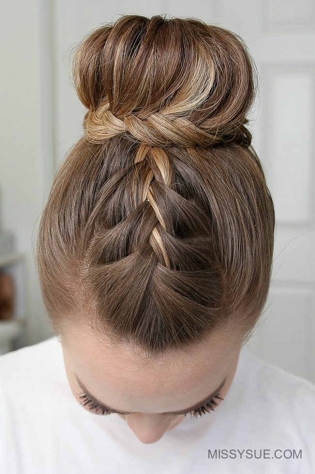 High Bun with Intricate Braid
