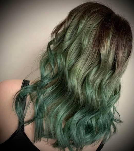Collarbone Ombre With Dark Brown Base Collarbone Ombre With Dark Brown Base — Sage Green Hair