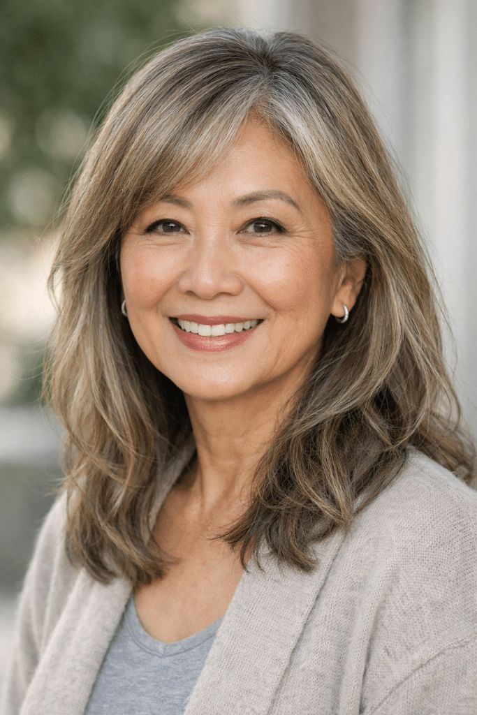 Ash Brown With Blonde Highlights Ash Brown With Blonde Highlights — Hair Color for Women Over 50