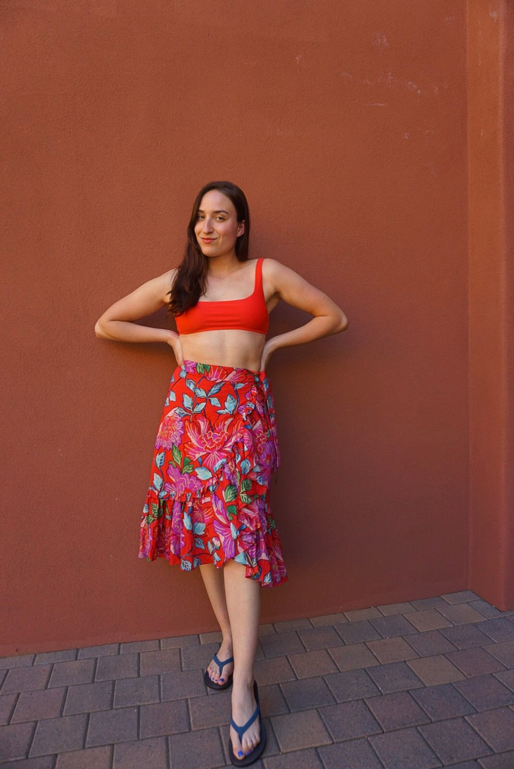 Vibrant Floral Skirt and Bikini Top for Warm Climates — Sedona Outfits