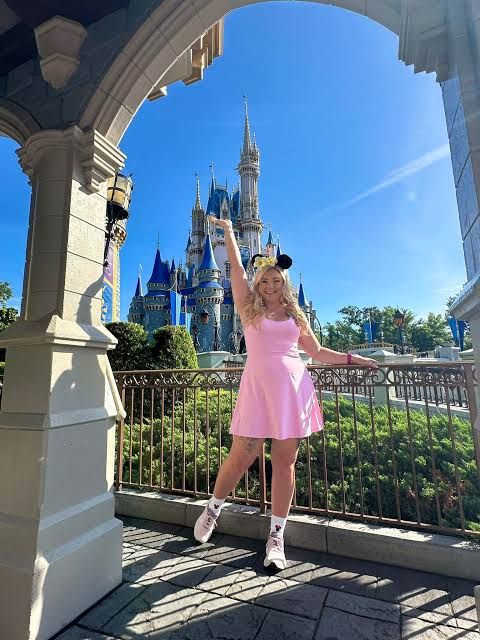 Pink Skater Dress with White Sneakers Pink Skater Dress with White Sneakers — Outfits for Big Thighs