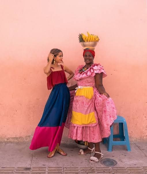 Color Block Statement: Red Top with Flowy Maxi Skirt — Cartagena Outfits