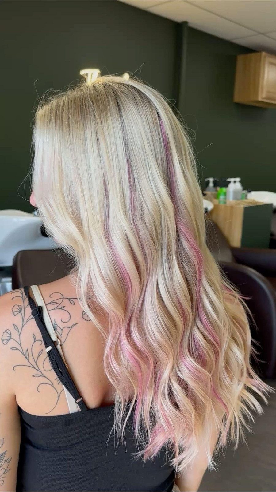 Baby Pink Highlights on Fine Hair Baby Pink Highlights on Fine Hair