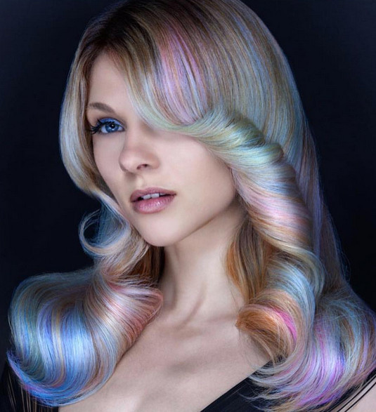 Voluminous Curls with Iridescent Opal Blend Voluminous Curls with Iridescent Opal Blend — Opal Hair