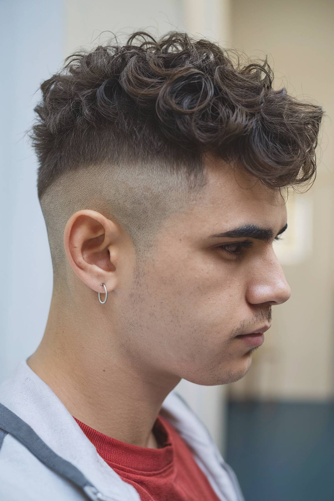 Collarbone Layered Full Fringe — Fluffy Hair Men