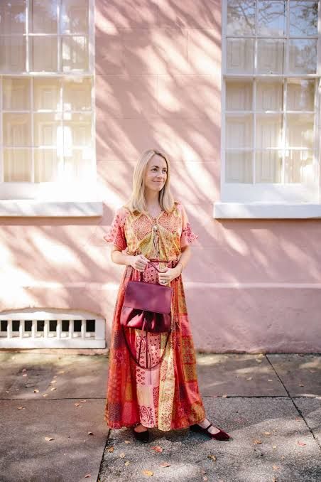Vibrant Patterned Maxi Dress for Day to Night — Charleston Outfits