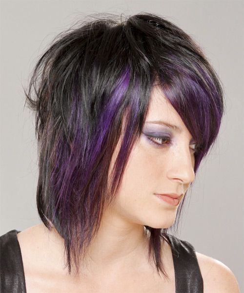 Black With Purple Highlights Visual Idea — Emo Hair