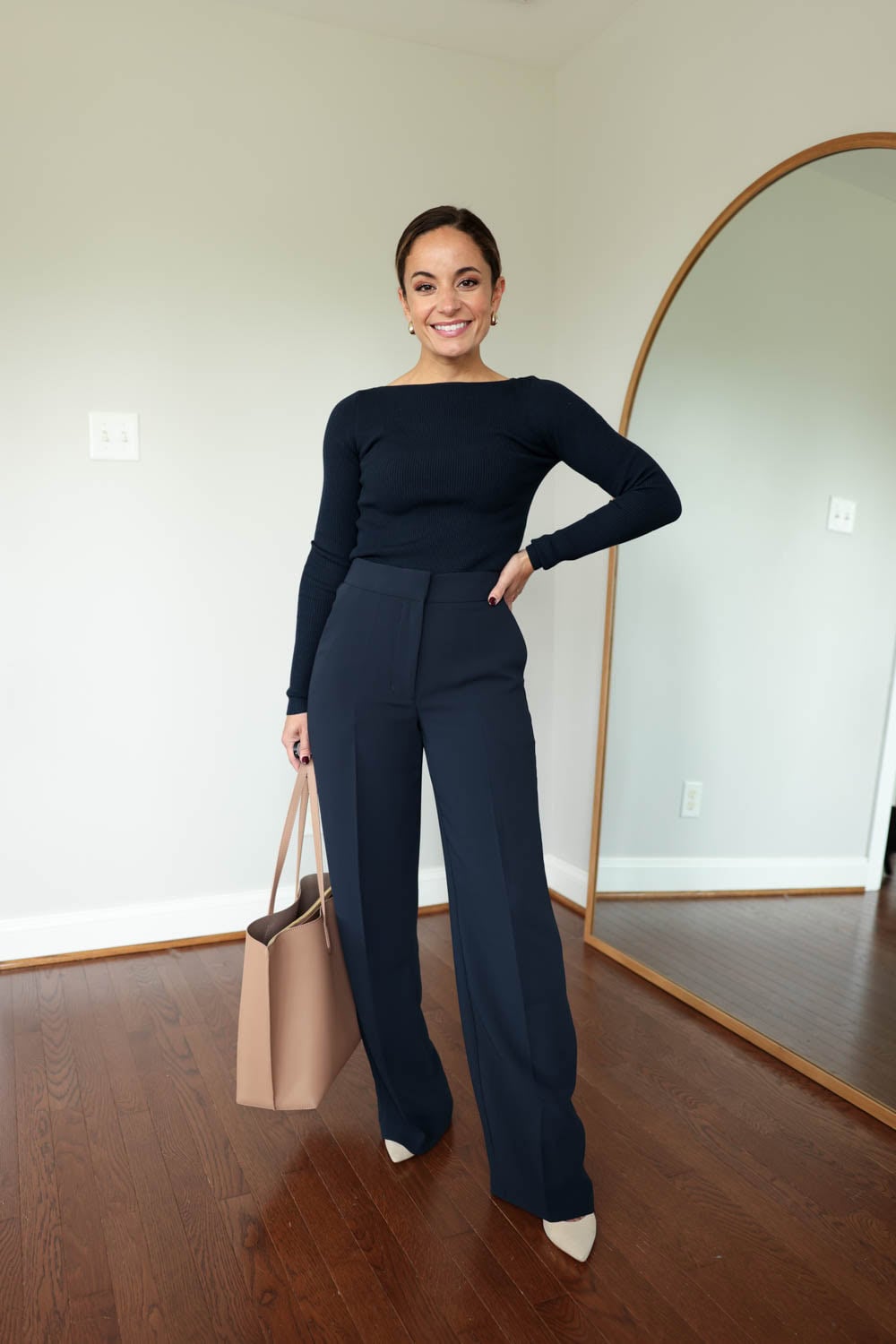 Navy Ribbed Set for Polished Workwear — Aritzia Outfits