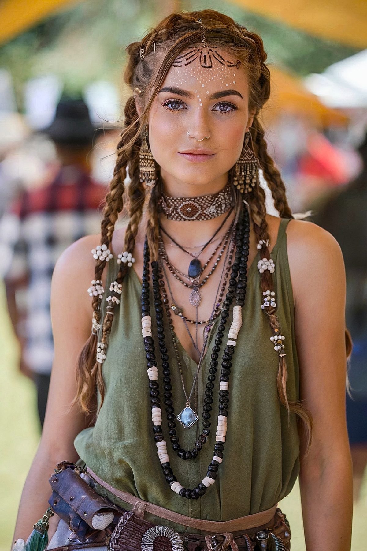Double Braided Pigtails with Beads — Festival Hairstyles