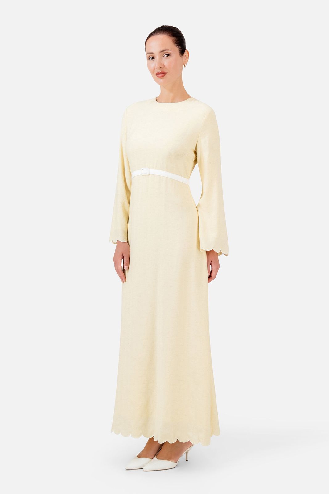 Scalloped Edge Maxi Dress for Daytime Charm — Modest Dresses