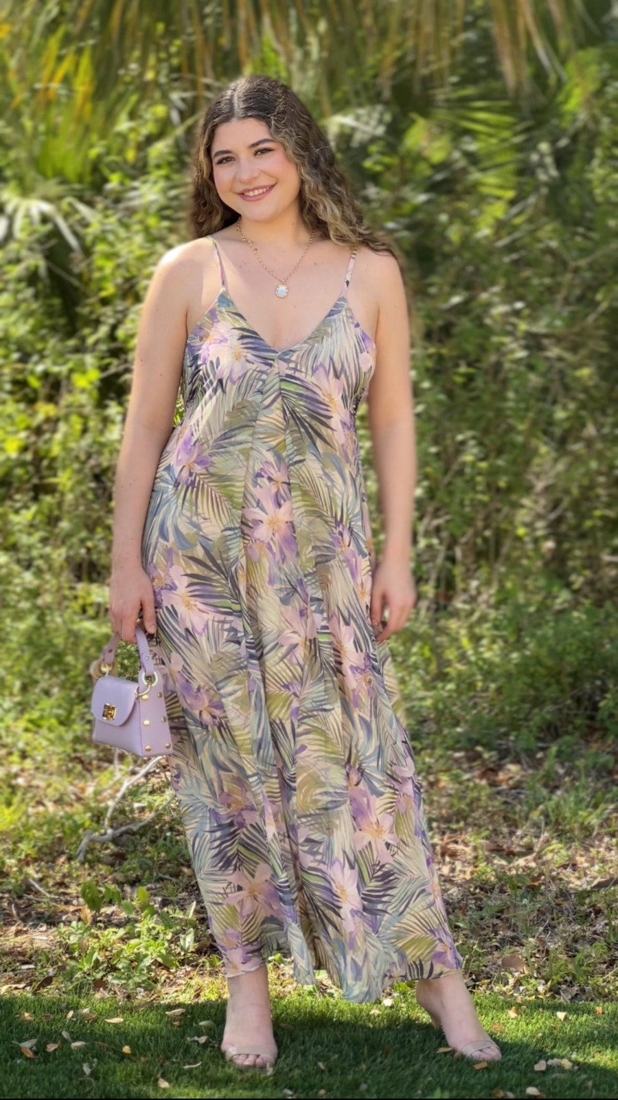 Tropical Leaf Print Maxi Dress in Lush Greenery Tropical Leaf Print Maxi Dress in Lush Greenery — Maui Outfits