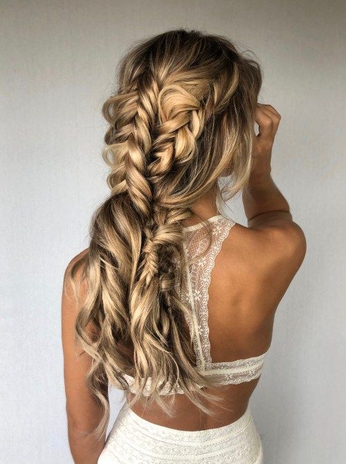 Intricate Braided Side Ponytail — Boho Braided Wedding Hair