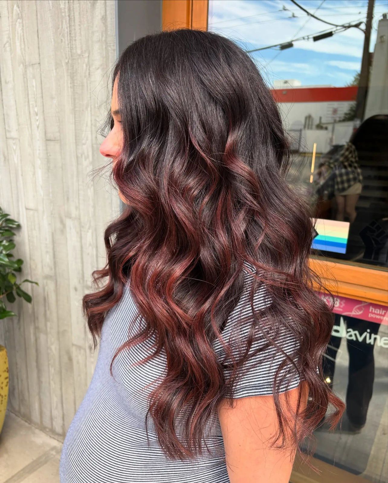 Dark Brown With Subtle Deep Red Dark Brown With Subtle Deep Red — Red Hair with Highlights