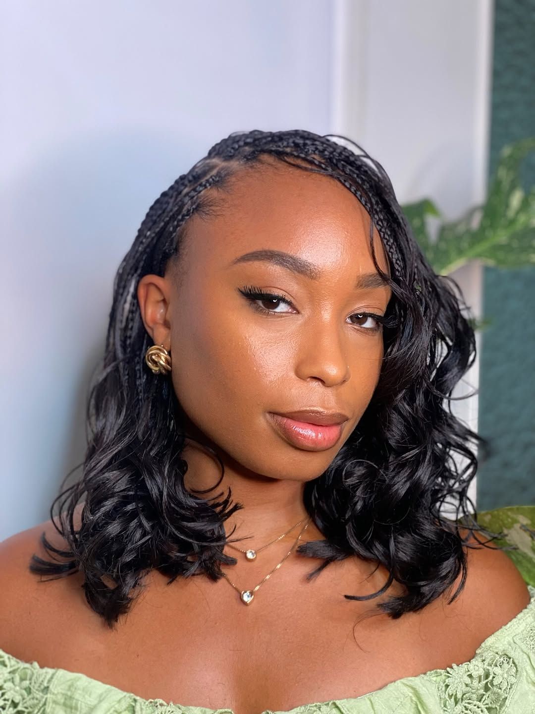 Defined Shoulder-Length Black Curls Defined Shoulder-Length Black Curls — French Curl Braids