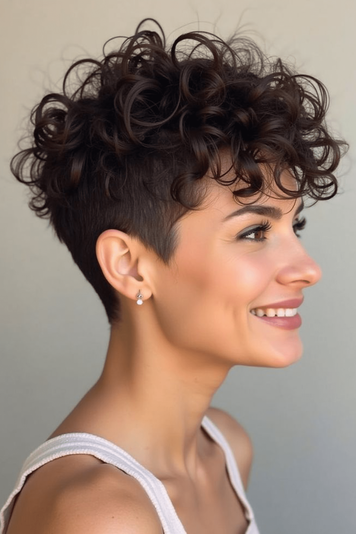 Edgy Pixie With Undercut and Side-Swept Fringe Edgy Pixie With Undercut and Side-Swept Fringe — Short Curly Hairstyles