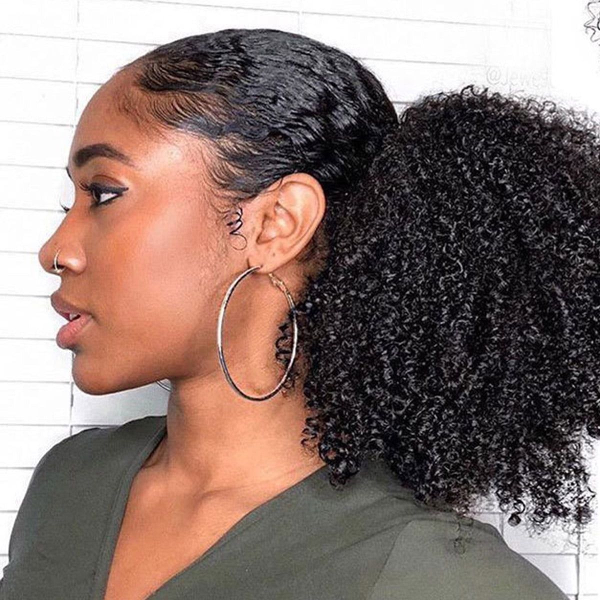 Voluminous Afro Puff — Natural Hair Ponytail