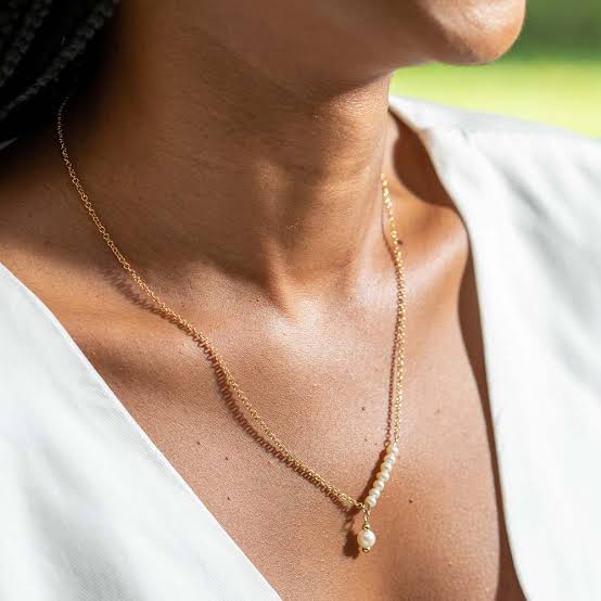 White Shirt Outfit Idea — Pearl Jewelry