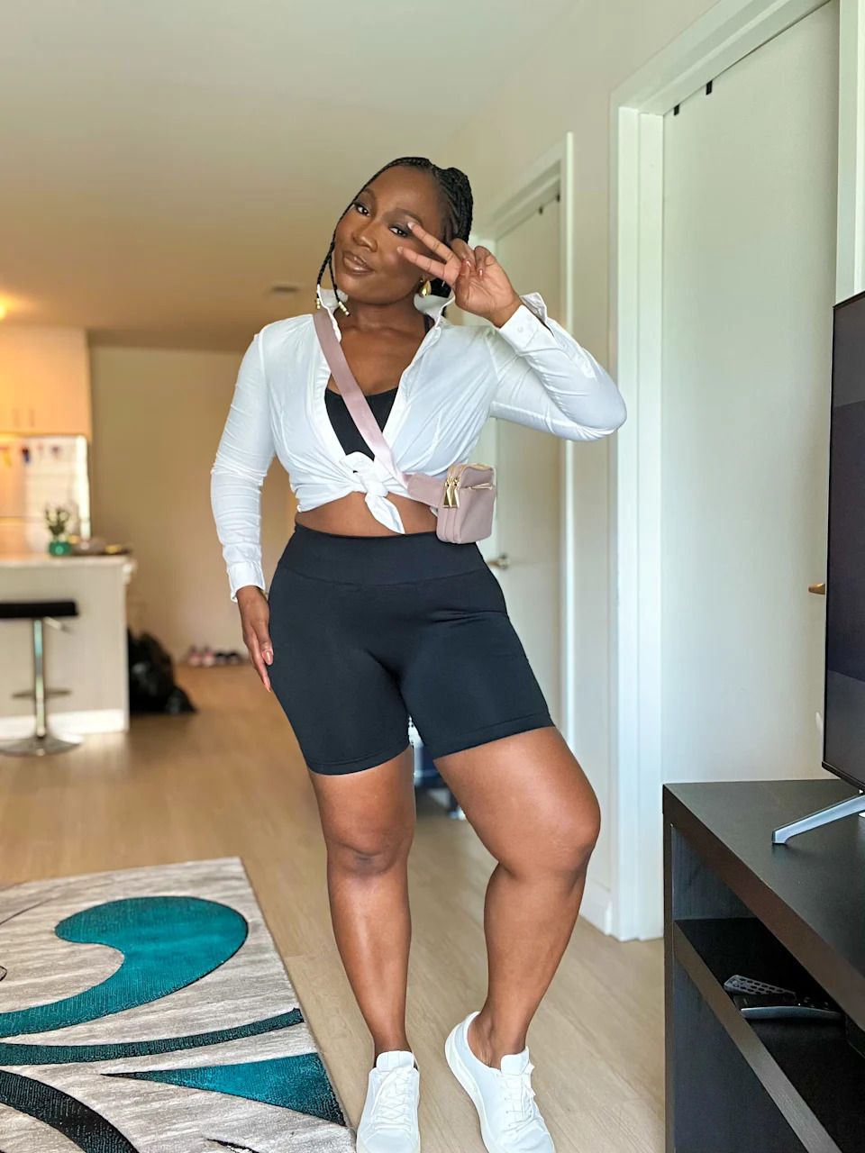 Relaxed Fit Denim Shorts with Graphic T-Shirt Relaxed Fit Denim Shorts with Graphic T-Shirt — Outfits for Big Thighs