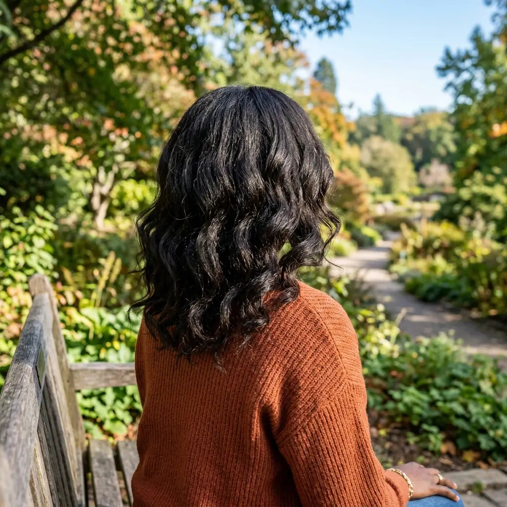 Sleek Mid-Back Dark Brown Blowout — A Woman'S Back Is Shown — Clip In Extensions Hairstyles