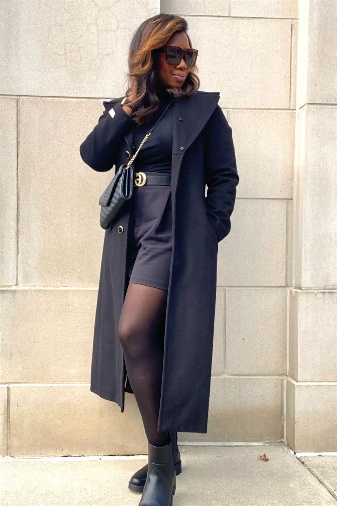 Monochromatic Black Trench Coat Look — Trench Coat Outfits