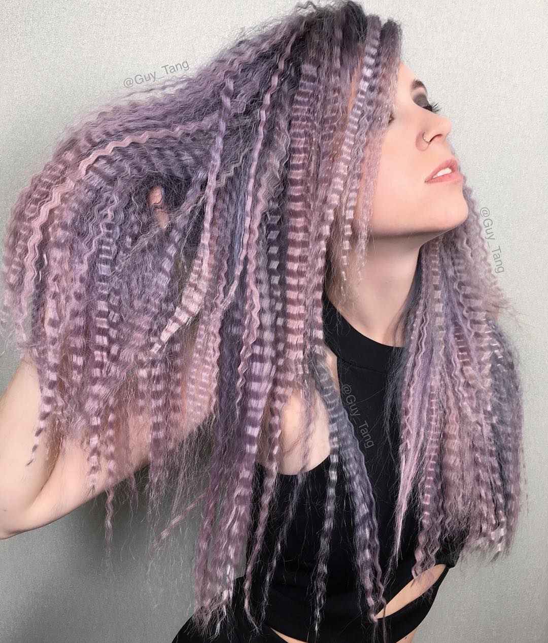 Purple and Grey Loose Crimp — Crimped Hair