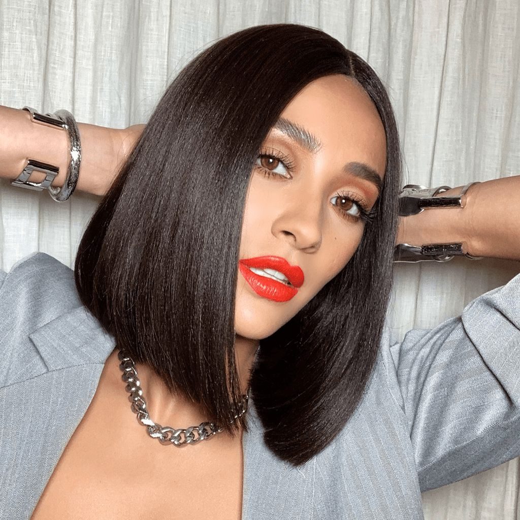 Sleek Jaw-Length Dark Brown Bob Sleek Jaw-Length Dark Brown Bob — A-Line Bob