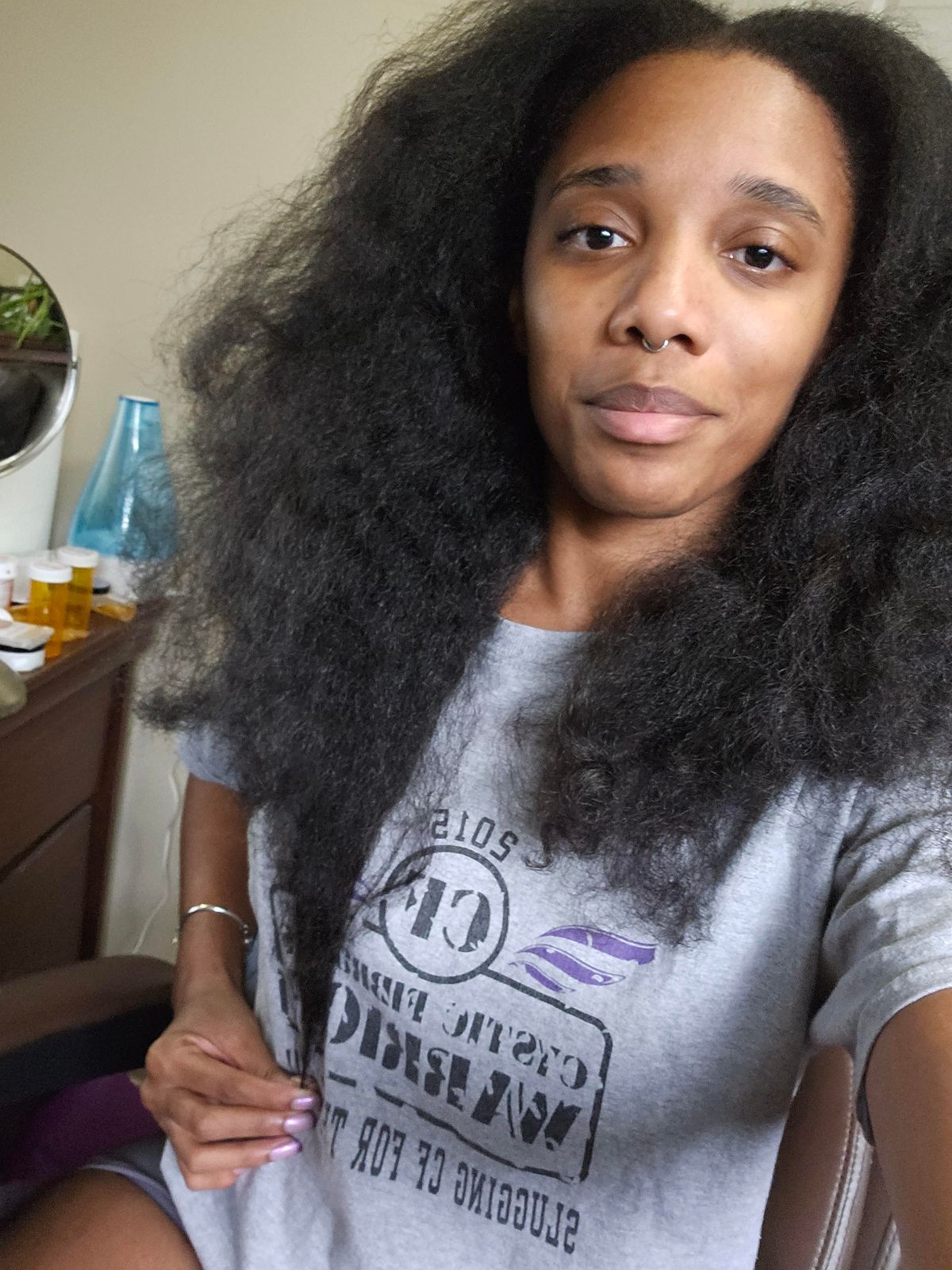 Mid-Back Coily Volume Blowout — The Texture Is Clearly Natural Mid-Back Coily Volume Blowout — The Texture Is Clearly Natural — Blowout Natural Hair