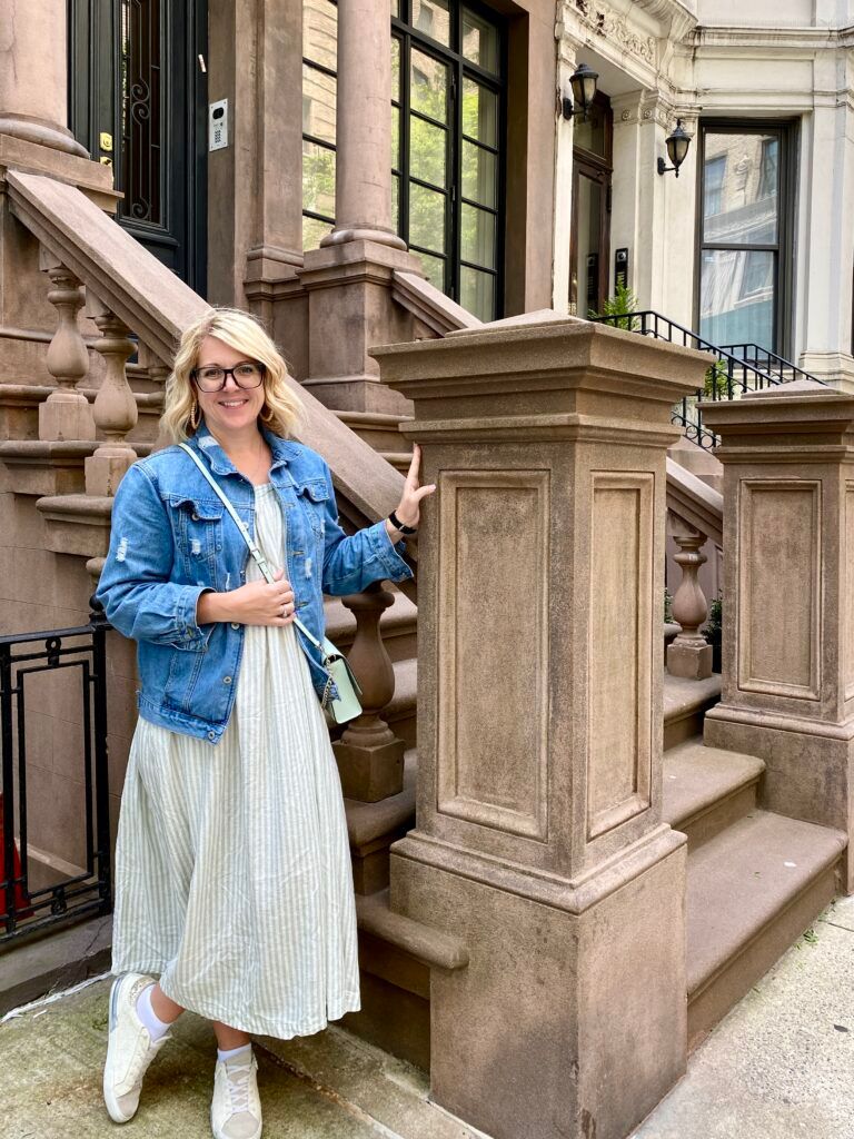 Denim Jacket Over a Striped Midi Dress Denim Jacket Over a Striped Midi Dress — Broadway Outfits