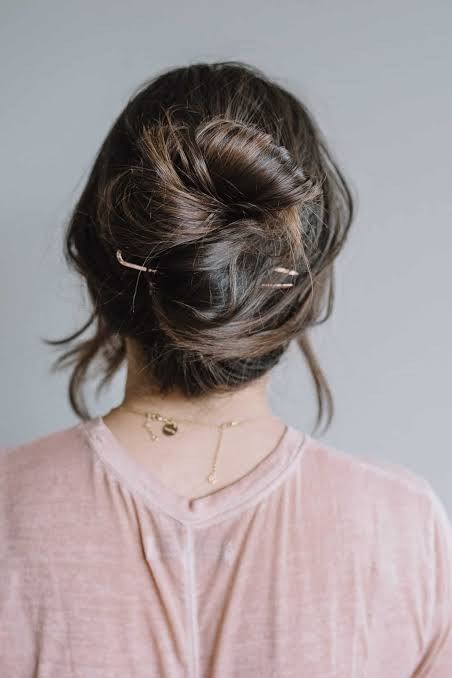 Messy Bun with Single Pin Messy Bun with Single Pin — Bobby Pin Hairstyles