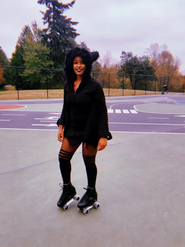 Cat-Ear Hoodie Dress for Spooky Roller Skating — Roller Skating Outfits