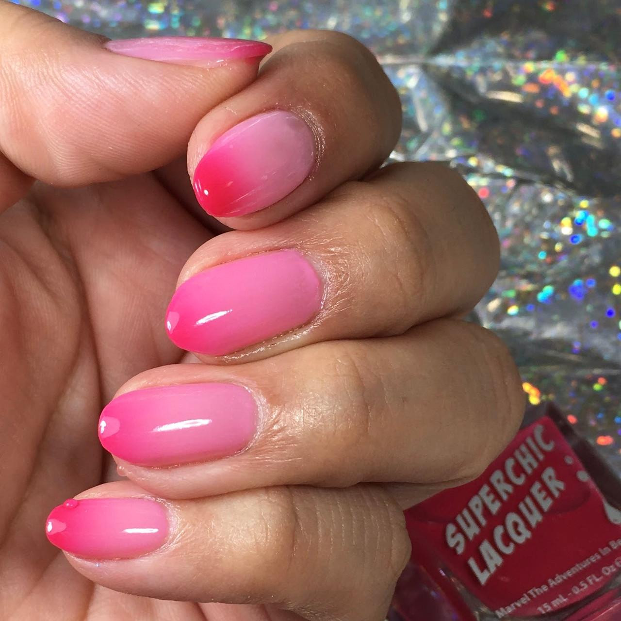 Gradient From Sheer Pink To Bright Pink Visual Idea Gradient From Sheer Pink To Bright Pink Visual Idea — Thermal Nails
