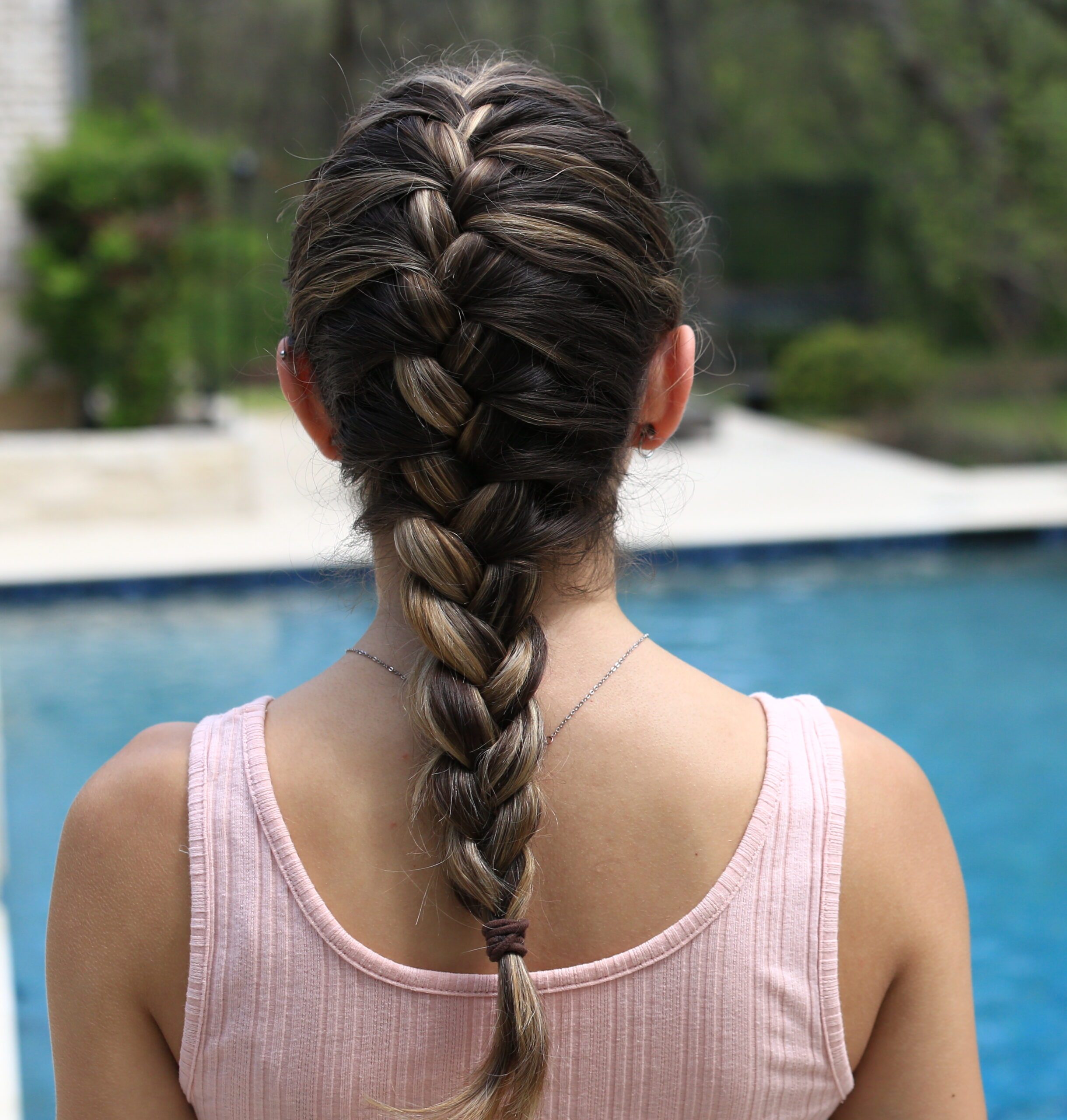 Multi-Tonal Dark Brown Wavy Braid — French Braid