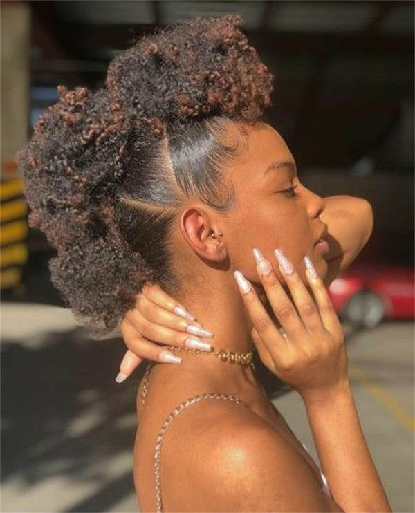 Two High Buns With Subtle Highlights — 4C Hairstyles