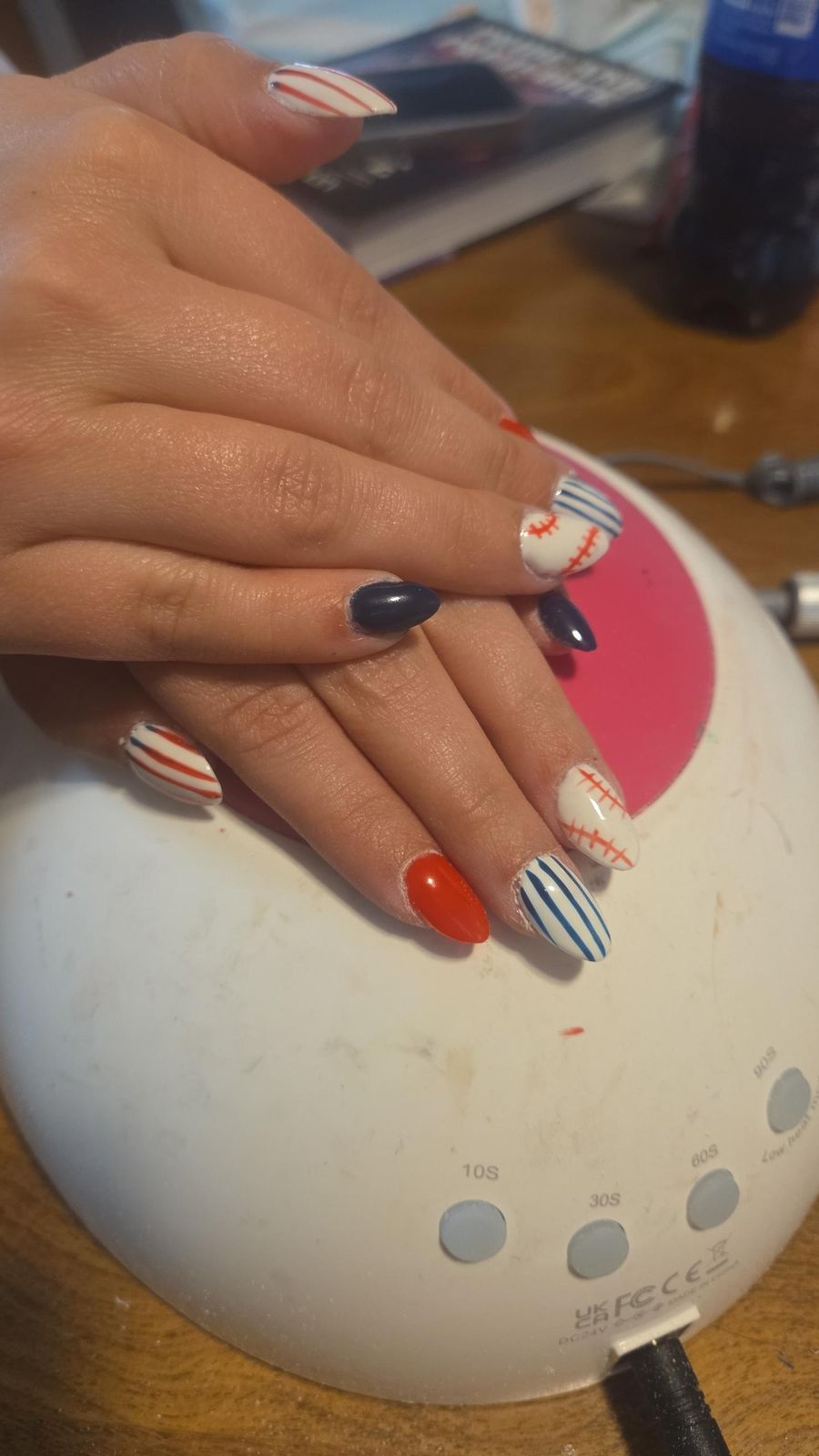 Clean Cuticle Work Even Application Visual Idea — Softball Nails