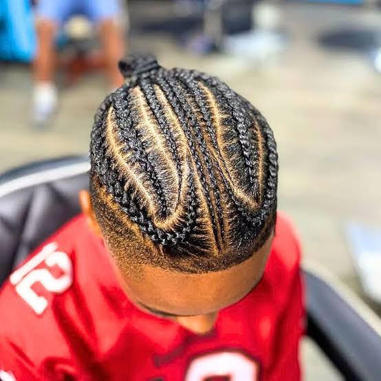 No Bangs Patterned Cornrows With Side Fade — Kids Cornrows