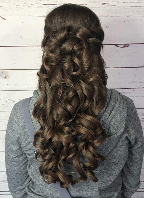 Mid-Back Twisted Sections Half-Up — Easy Hairstyles for Long Hair