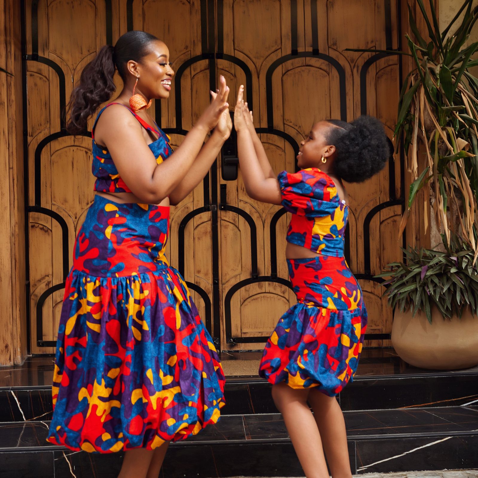 Abstract Print Crop Top and Bubble Skirt Abstract Print Crop Top and Bubble Skirt — Afrocentric Outfits