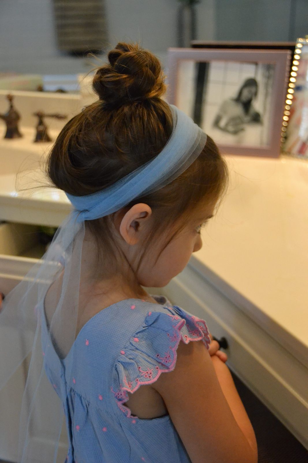 High Bun with Sheer Veil High Bun with Sheer Veil — Toddler Girl Hairstyles