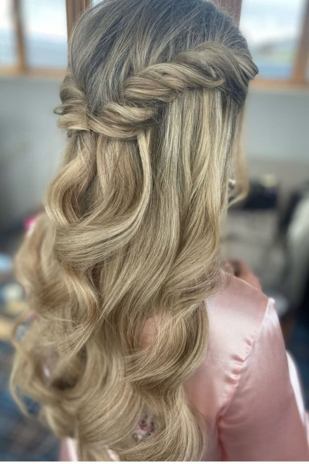 Blonde Visual Idea Blonde Visual Idea — Half Up Half Down with Braids