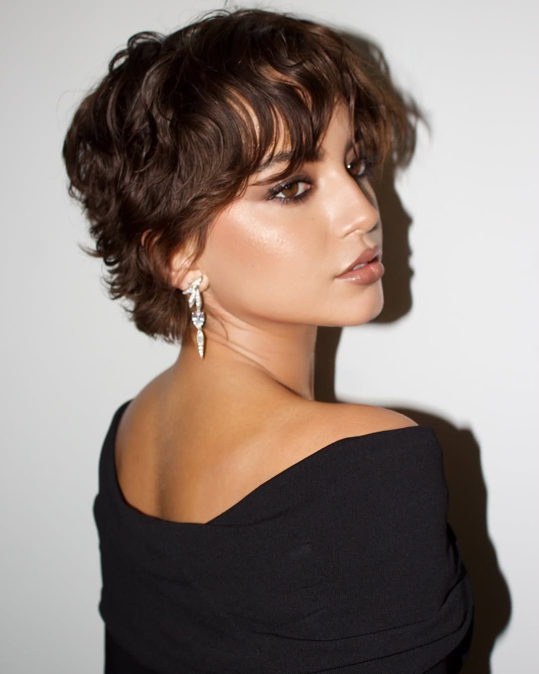 Tousled Dark Brown Short Shag — Short Haircuts