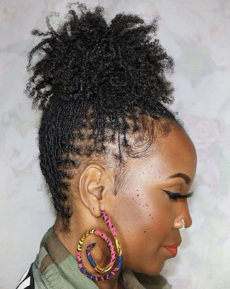 Mid-Back High Textured Top Bun — Sisterlocks Updo