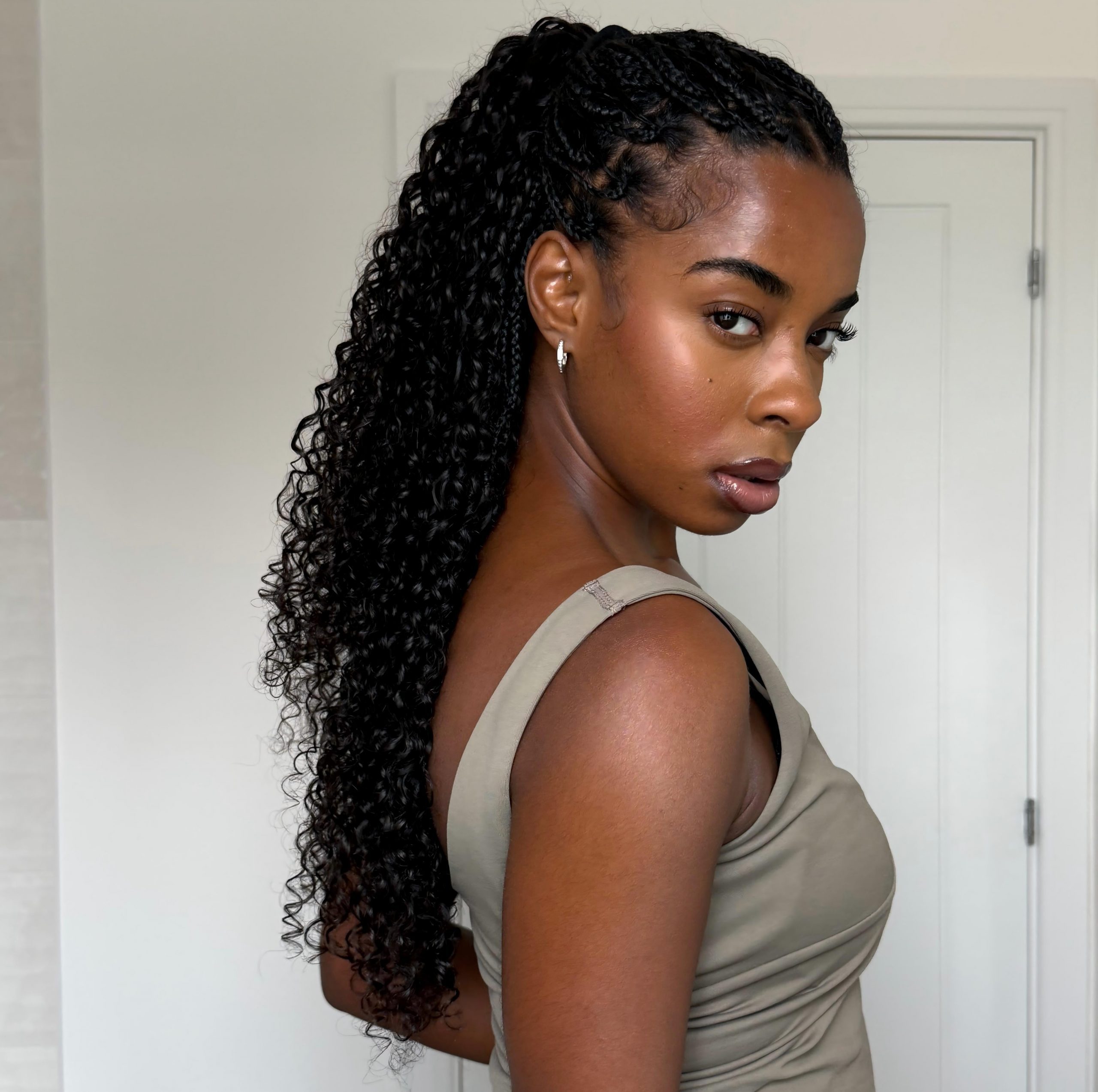 Voluminous Curly Ends Framing the Face — Goddess Braids