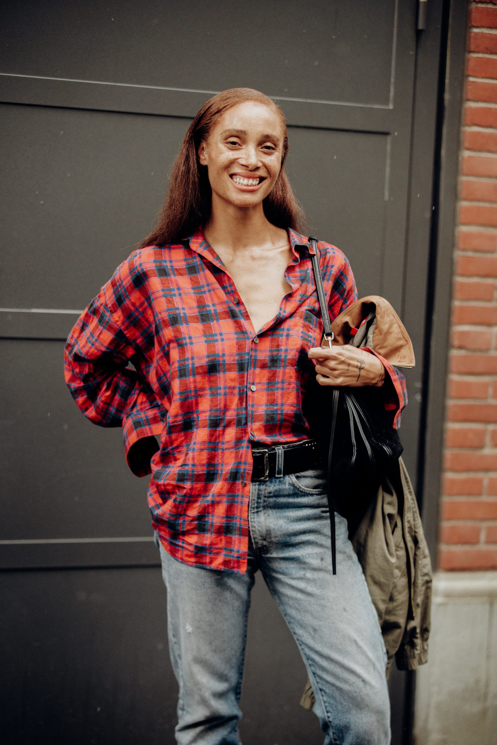 Oversized Red Plaid Flannel with Relaxed Fit Jeans — Flannel Outfits
