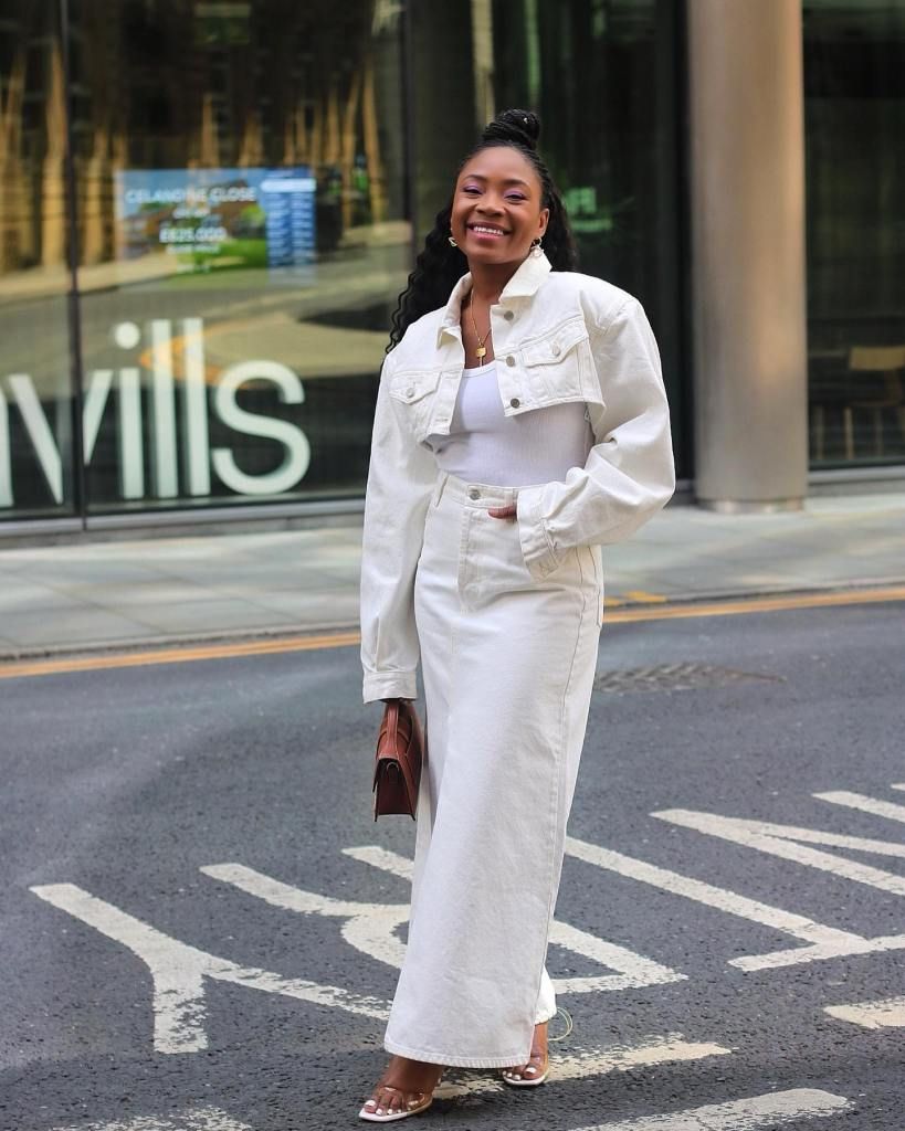 Monochromatic Cool: White Denim Co-ord Monochromatic Cool: White Denim Co-ord — Dubai Outfits